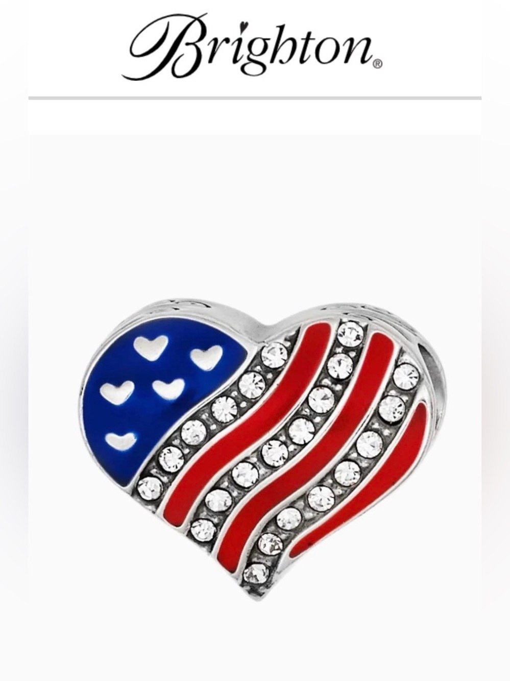 🇺🇸 Brighton Vintage Patriotic Heart Charm